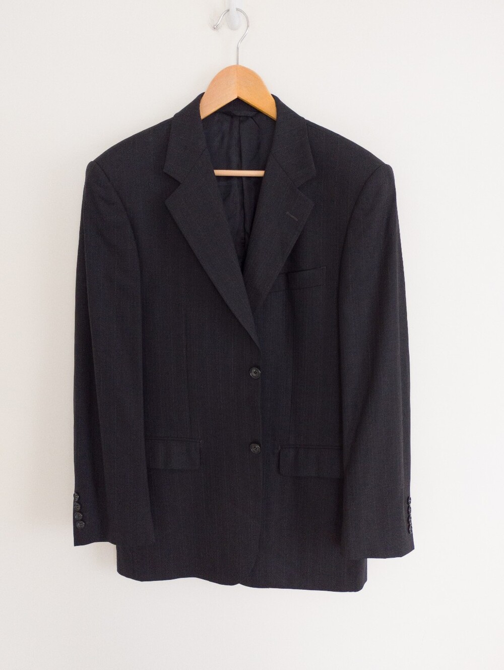 BALMAIN Exclusive Collection Super 150s Wool Blazer Jacket Charcoal Black 48R